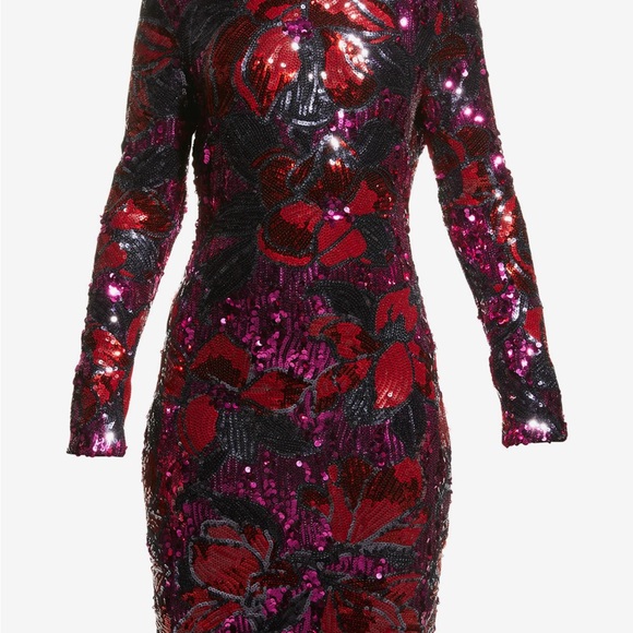 Dress The Population Floral Sequin Dress - Picture 3 of 7